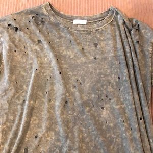 Green ripped T shirt dress or t shirt
